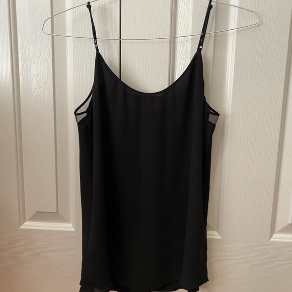 Jasmine and Juliana Small black tank top with mesh v neck and adjustable straps - Picture 4 of 6